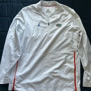 White Jordan Florida Gators Coaches Half Zip Pullover Windbreaker Men’s XL